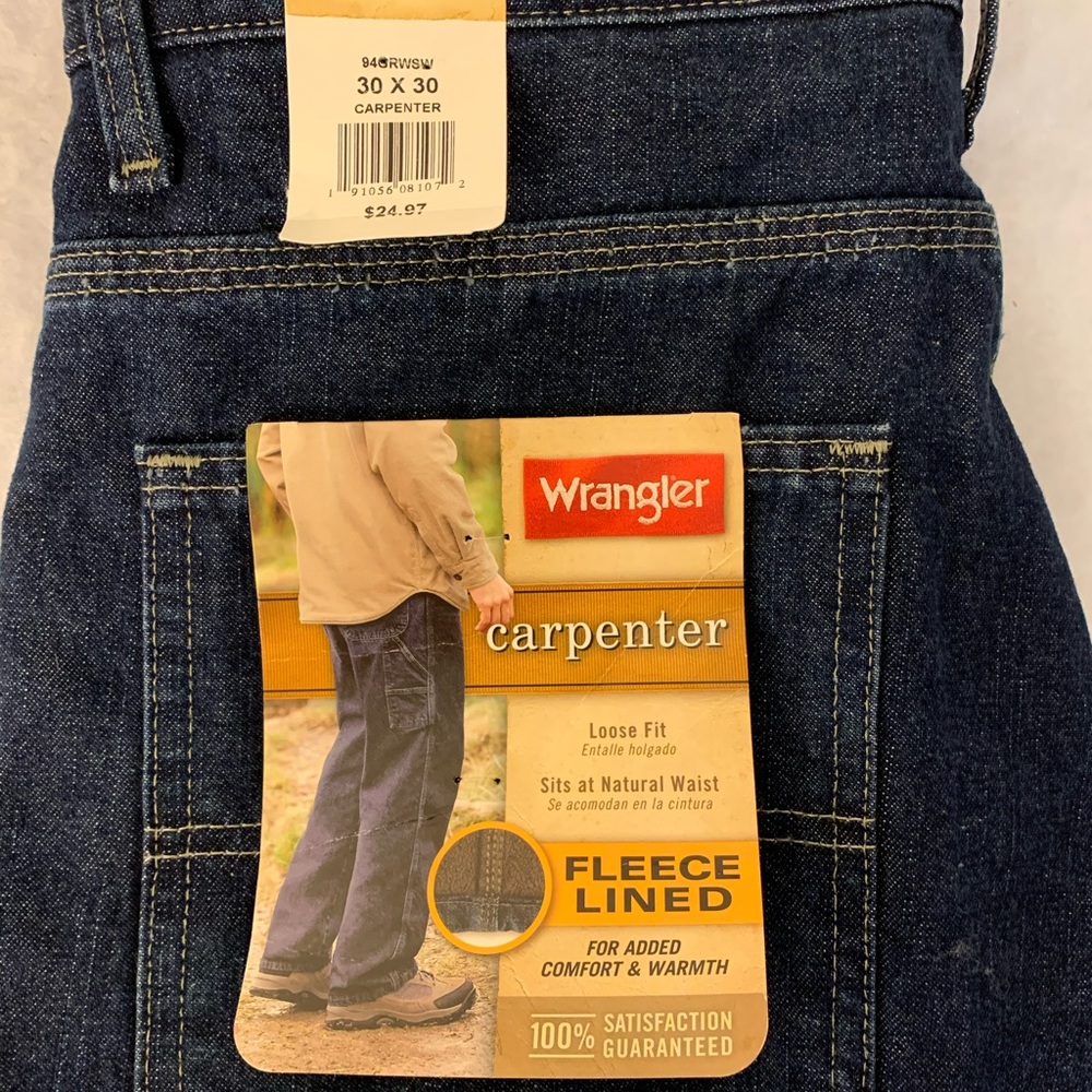 Wrangler Carpenter Fleece Lined Loose Fit Jeans